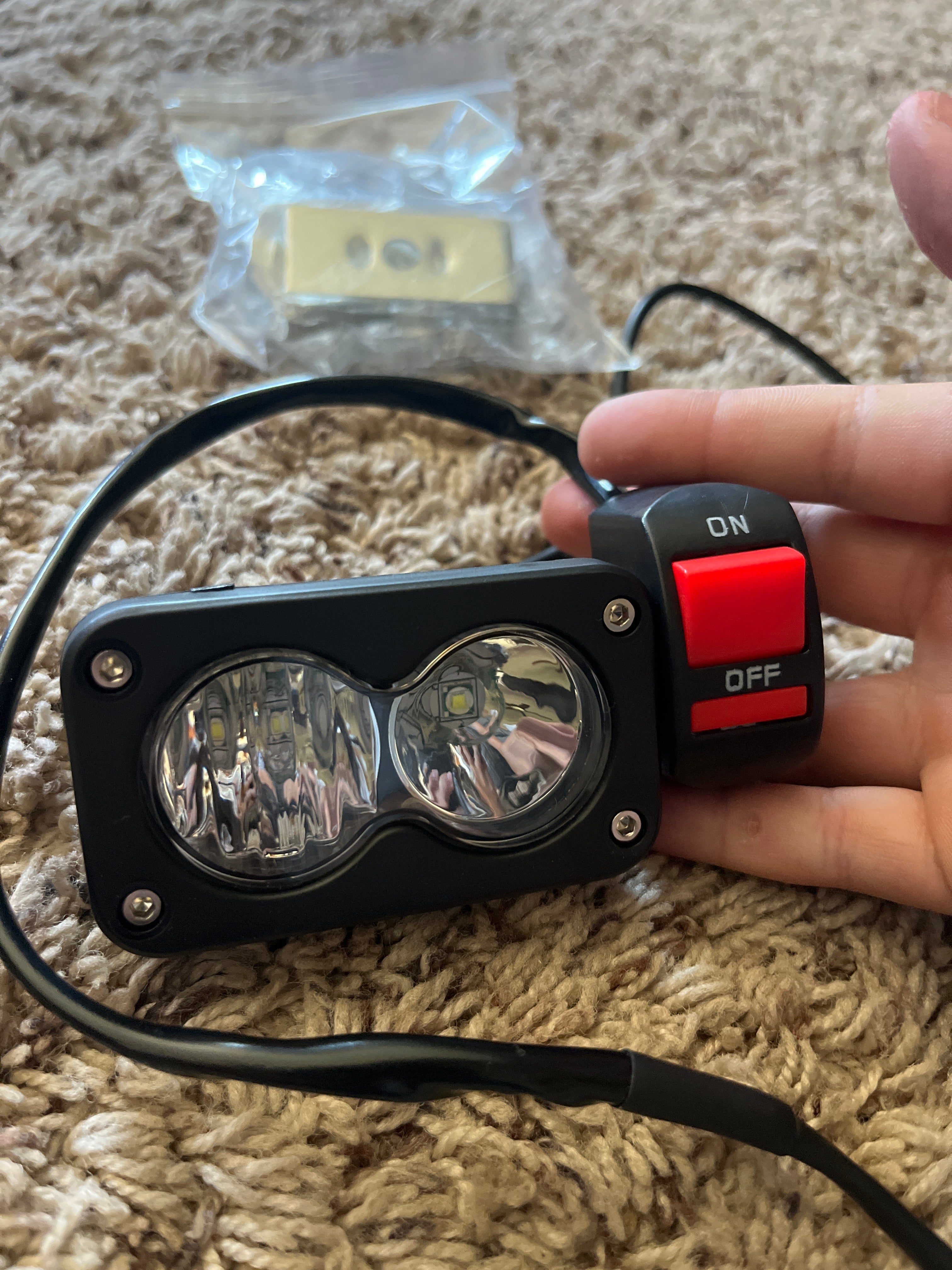 White Baha Light Battery Powered
